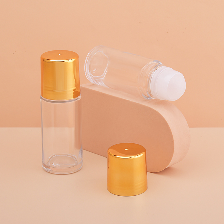 Botella enrollable con tapa dorada de 30 ml y 50 ml