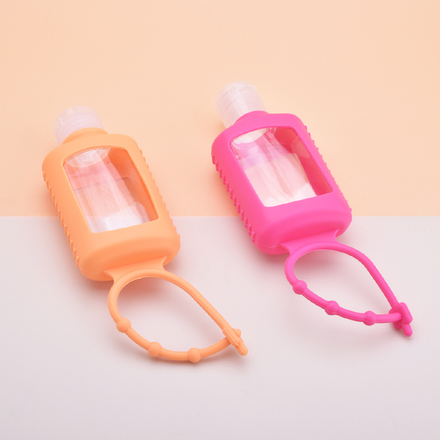 PET Bottles Manufacturer Wholesale, 60ml PET Bottle with Sanitizer Holder Bottle,colored Silicone Sanitizer Holder Bottle