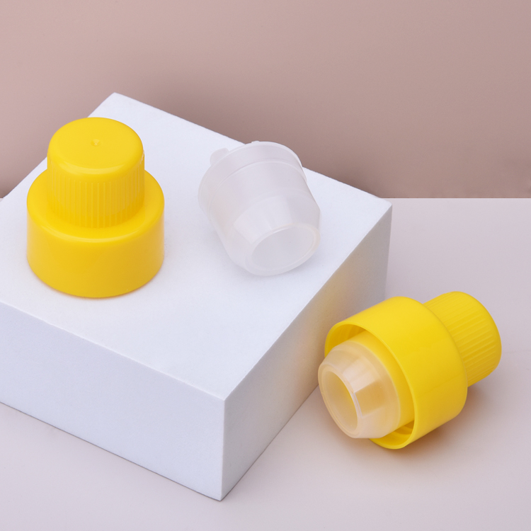 Bouchon de détergent à lessive en plastique PP jaune de 38 mm