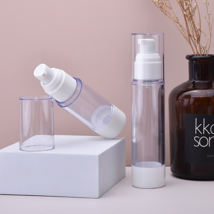Bouteilles de pompe sans air en plastique blanc 15 ml 30 ml 50 ml 80 ml 100 ml