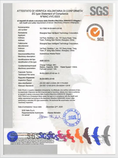 SGS Certificate