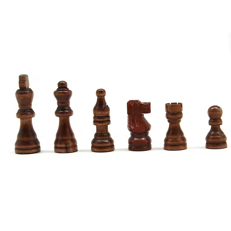  30 Years Factory 15" Wooden Chess Game Set Folding Chess Board Customization Accepted interior storage chess pieces FSC SALE.。