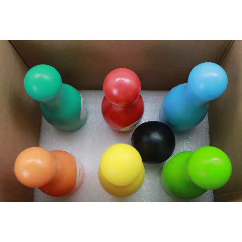 10 Colorful Wooden Bowling Pins and 2 Wooden Balls for Indoor & Outdoor Sports Bowling Games