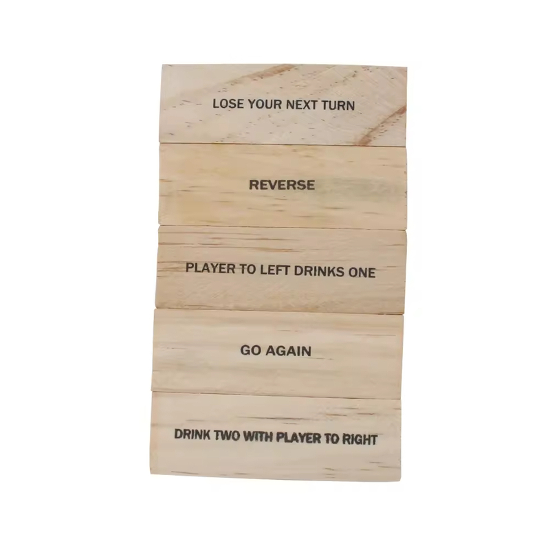 Tumbling Tower Blocks Stacking Party Game 60 Blocks with Fun Tasks and Entertaining Commands with 4 Glass Cups Customization。
