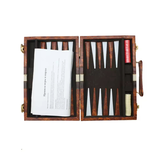  11" Backgammon Set Travel Backgammon Sets for Adults Small Size Classic Backgammon Board Game Case