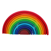 12-Piece Wooden Rainbow Stacker DIY Toy Bright Colors Building Blocks for Unisex Baby Toy Stacking Game.