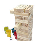 Tumbling Tower Blocks Stacking Party Game 52 Blocks with Fun Tasks and Entertaining Commands with 4 Glass Cups Customization