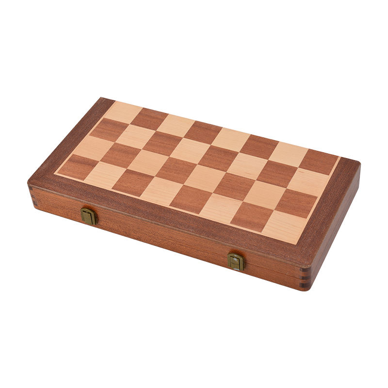 25 years Manufacturer 15" Wooden chess & Checkers SET Folding Board 3" King Height Chess Pieces Beech wood Vintage