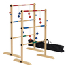 Ladder Toss Game Set 35x26In Pine Wooden Golf Ladder Lawn Game with 6 Bolos Balls and Carrying Case Outdoor Backyard Game.