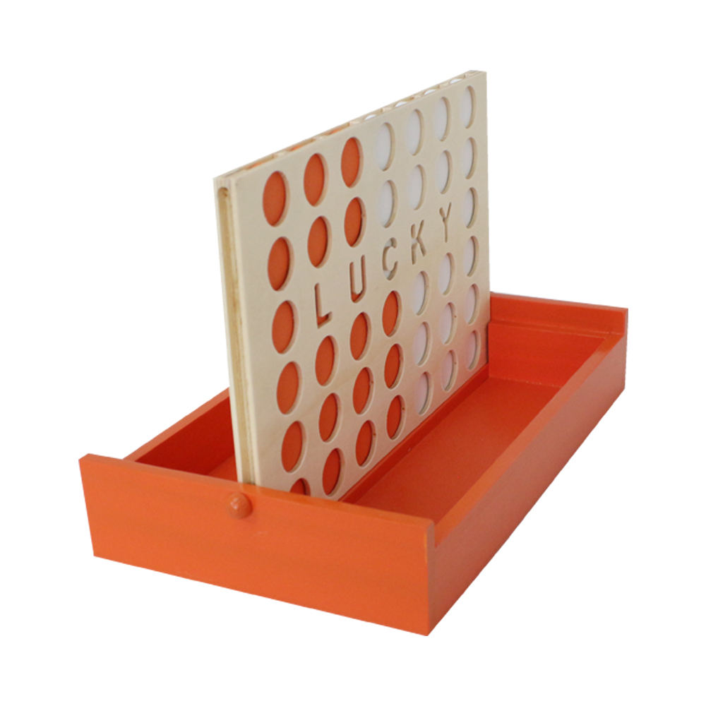  Customized Wooden 4 In a Row Game Set Connect 4 Game Board Classic Strategy Game for Adults Children Travel.