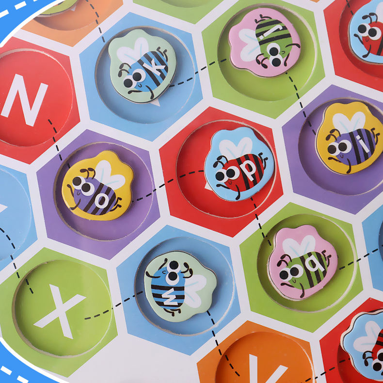 Magnetic Alphabet Maze Board with Whiteboard for Painting and Writing Wooden Matching Letter Game Montessori Toys for Preschool