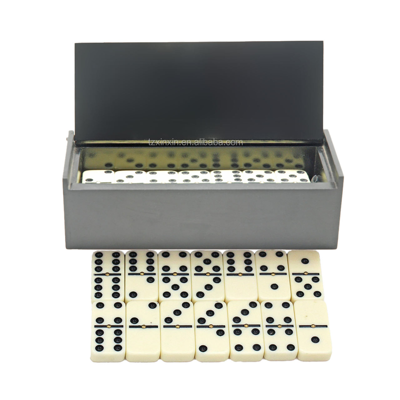  Classic Double 6 Dominoes Gift Set 28 Tiles Spinner Wooden Box Juegos de Mesa Casino Entertainment Durable Wooden Construction