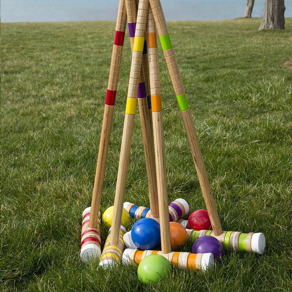  Sports 6-Player Croquet Set wooden toys.