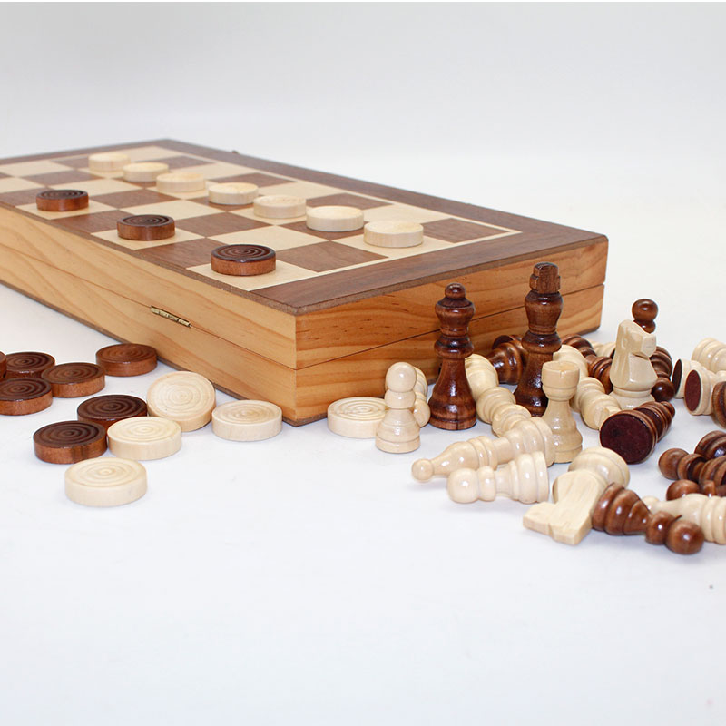 3 in 1 Chess Set Wooden International Chess Game Backgammon Checkers Chessboard Funny Board Game Puzzle Toys Gift with Portable