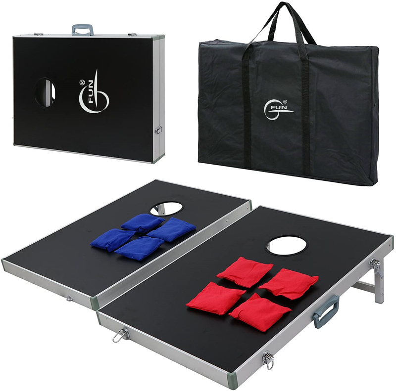 Foldable Cornhole Toss Bean Bag Game Set MDF Board with Aluminum Frame (3FT X 2FT)