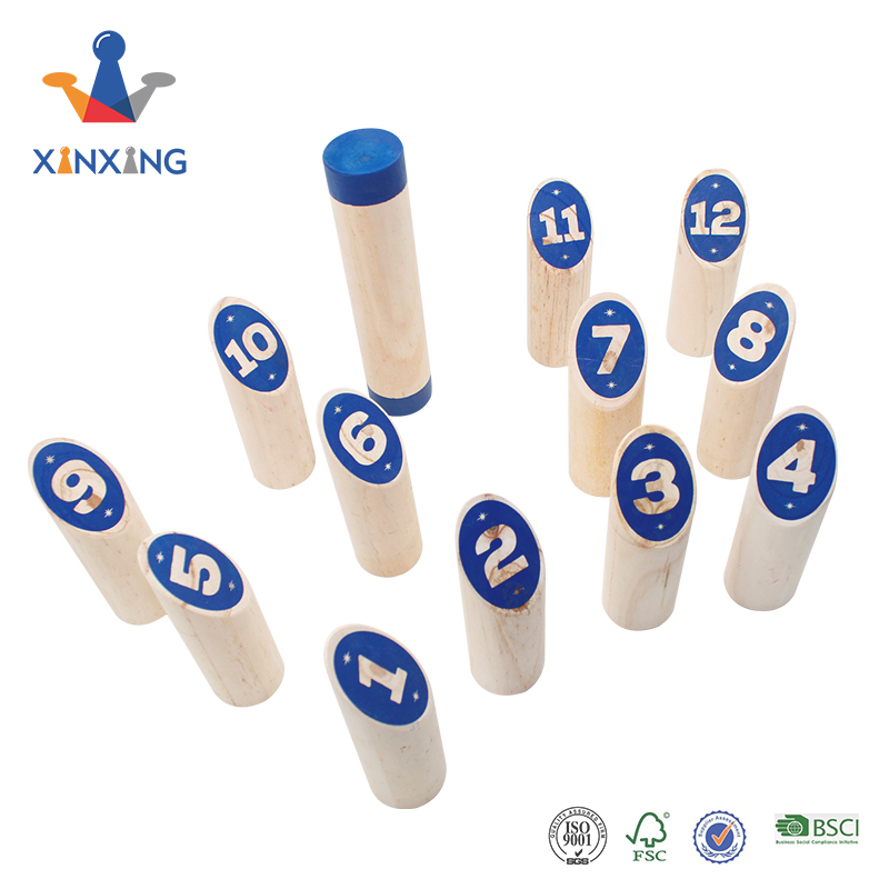 Wooden Throwing Game Set, Numbered Block Tossing Viking Chess Clash Toss Family Games 