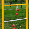 Wooden Ladder Toss Double Wooden Ladder Ball Game with Finished Wood And Durable Nylon Carrying Case