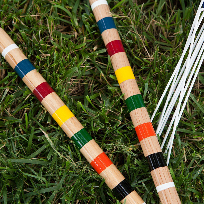 Wooden Deluxe Croquet Game Set - 6 Player - with Wooden Stand
