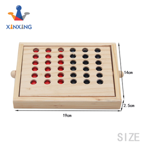 Wooden Classic 4 Board Family Games,Four in a Row Game,Travel Board Game Fun Toy,Foldable Line Up 4 Board Games for Kids Adults Intelligence Basic Skills Development Toys
