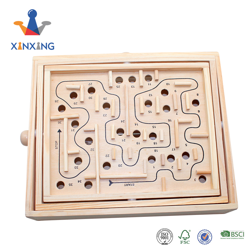 Education wooden game set balance ball game for kids Wooden labyrinth