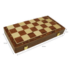 Folding Wooden Standard Travel International Chess Board Game Set, 15.3"x15.3" Folding Wooden
