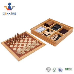 Inlaid Style Magnetized Wood Chess Set with Staunton Wood Chessmen