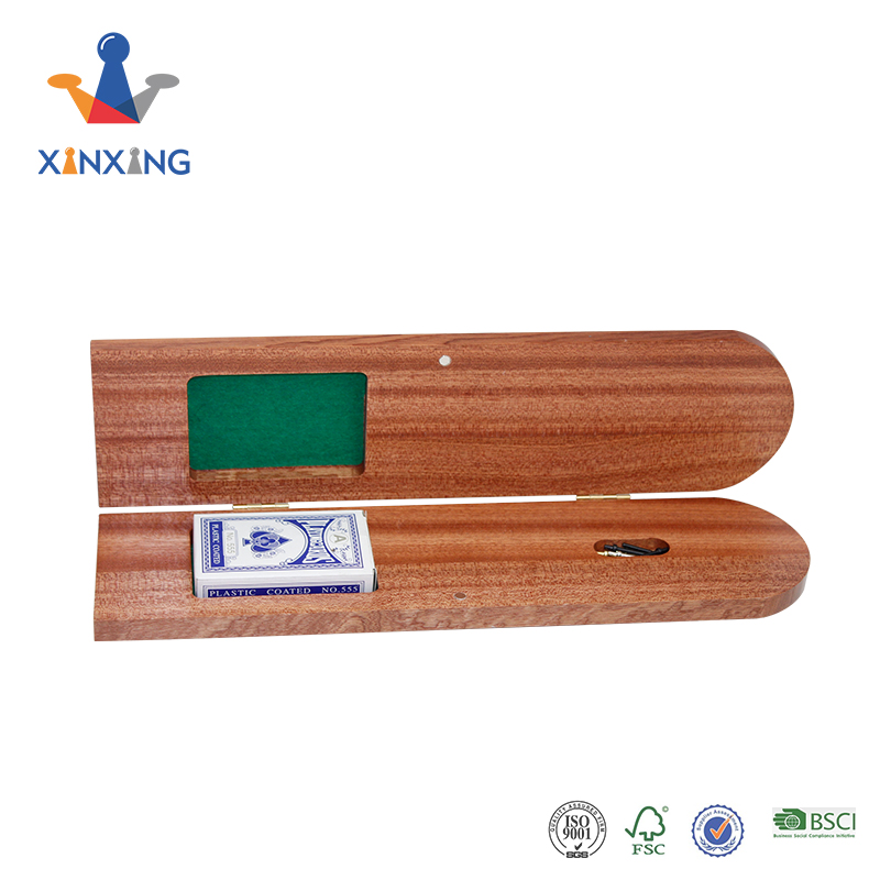 Factory Wholesale Folding Wooden Cribbage Score Board Game 3 Track Layout Classic Cribbage with Poker And Metal Pegs