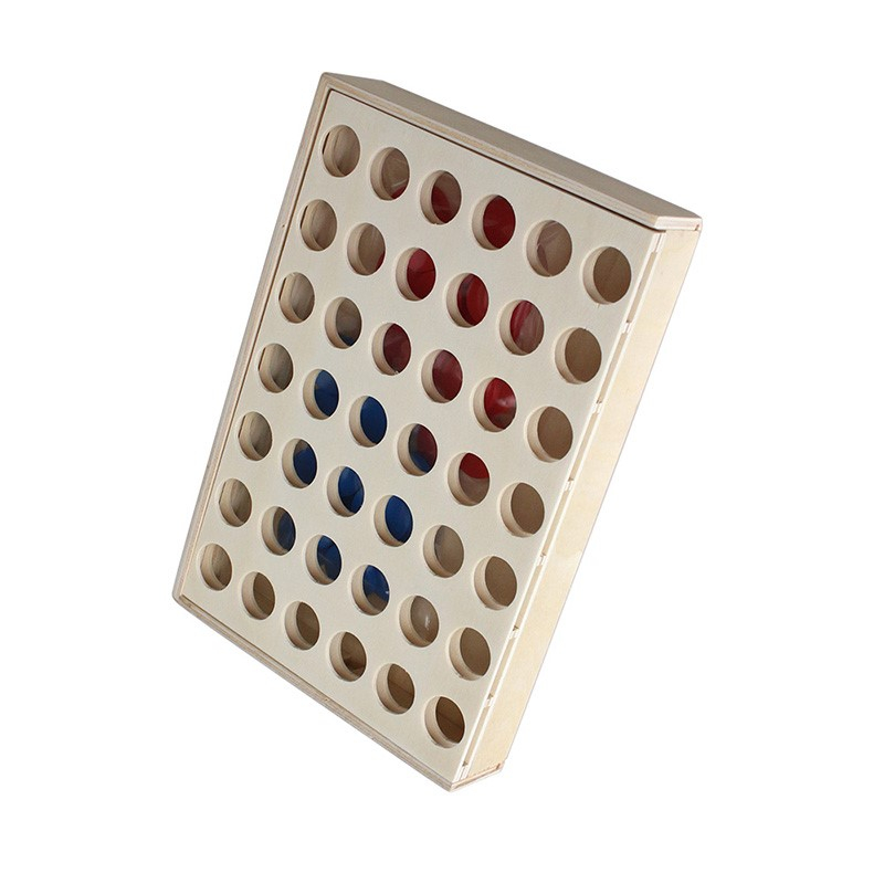 4 in A Row Wooden Board Game Foldable Line Up 4 Classic Family Toy Educational Toy for Kids And Family
