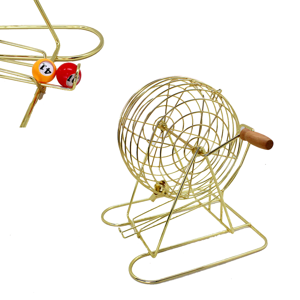 8inches Metal Bingo Cage Set with Gold Color Options And 29cm Height Cage Only