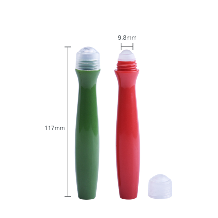 Wholesale 15ml Custom Colors PP Essential Oil Eye Cream Plastic Cosmetic Roll on Bottle with Cap,perfume Rollerball Bottles