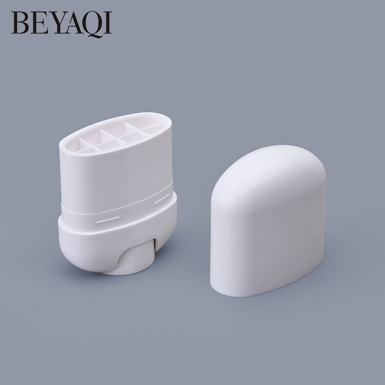Vacío 15g ABS Plástico Blanco Y Negro Desodorante Oval Plano Barra De Perfume Sólida Rollo De Botella De Gel Desodorante Tubo De Botella