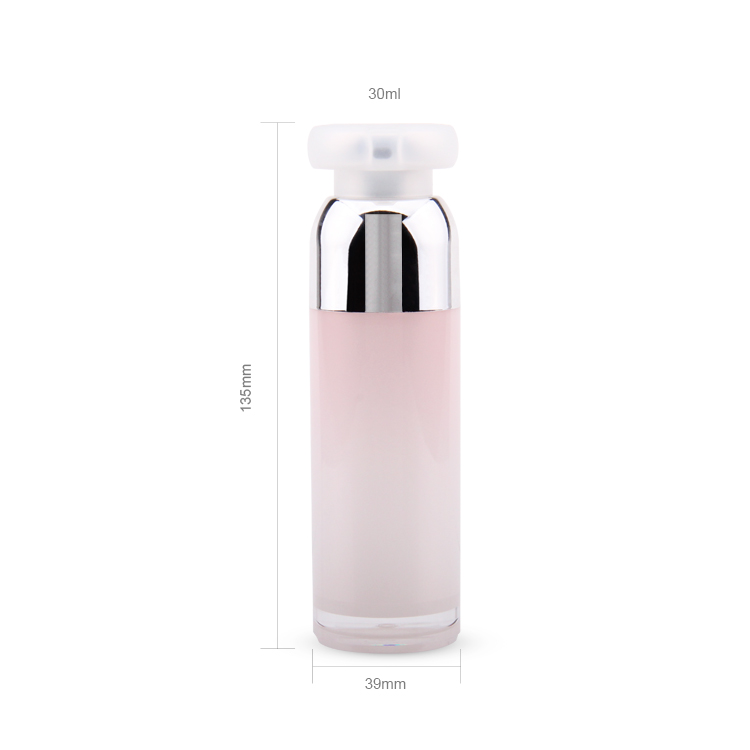 Atacado Embalagem Cosmética Vazia Personalizada Granel Private Label 30ml Frasco Bomba Airless Rosa Frasco de Loção Airless