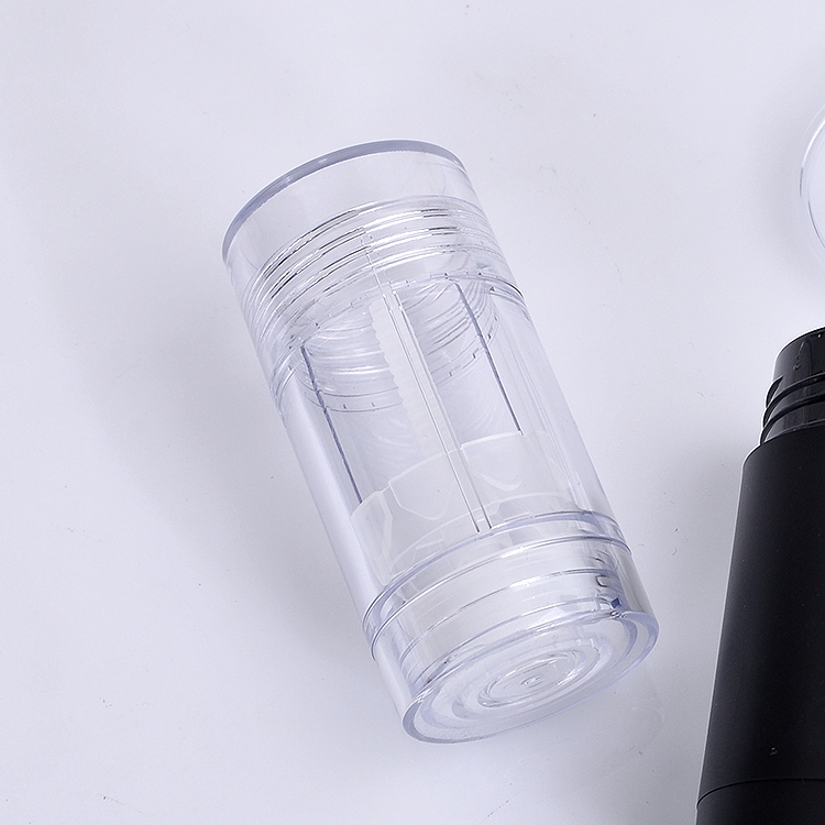 Impresión personalizada Muestra gratis Forma redonda Recargable Twist Up Giratorio Vacío 15g 30g 50g 75g Plástico AS PE Transparencia Biodegradable Barra reemplazable para desodorante