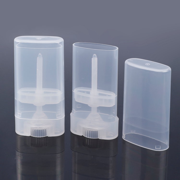 Amostra grátis portátil etiqueta personalizada e cor pequena capacidade mini volume 15g PP PCR plana transparência biodegradável recipientes de plástico vazios frasco de desodorante com bastão