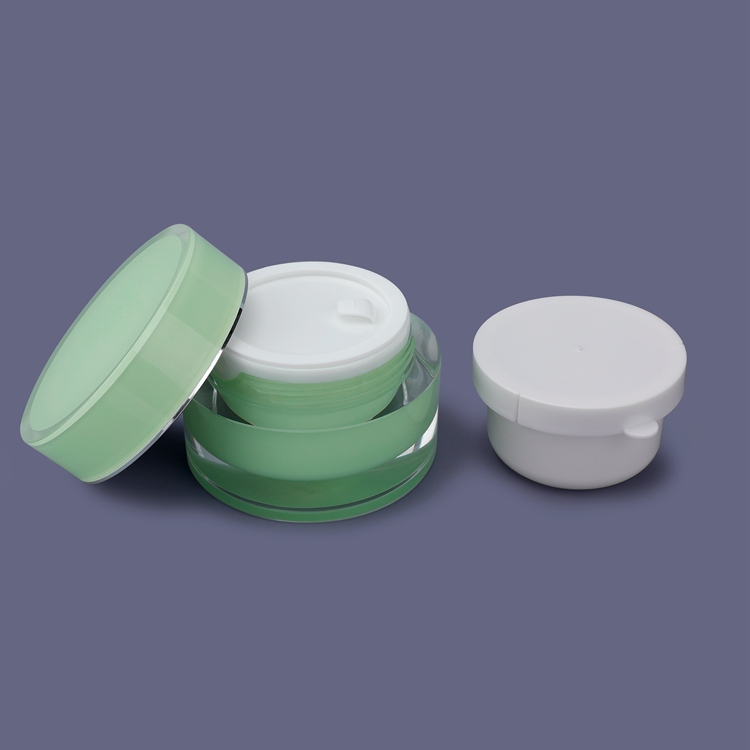 Multipurpose Serum Hand Cream Facial Cream Sunscreen Eco-friendly Biodegradable Replaceable Refillable Round Shape Empty Green Screw Lid 15ml 30ml 50ml Cosmetic Cream Jar Container