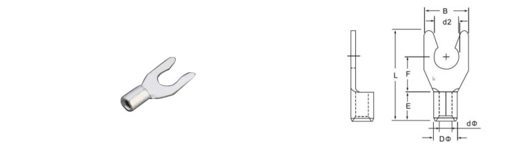 High Quality UnInsulated Copper Fork Terminal