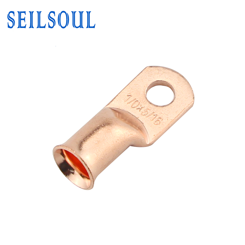 Copper Tube Crimp Terminal Naked Spade Battery Screw Type Terminal Lugs - AWG