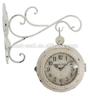 vintage white color different bracket shape antique wall hanging clock