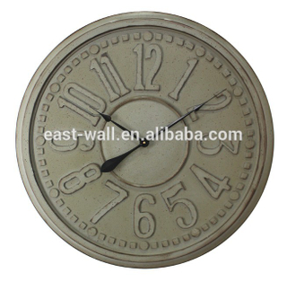 Retro Vintage MDF Imitated Antique Brass World Wall Clock