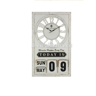 Antique Style Art Craft Decoration Kitchen Dining Room Vintage Calendar Wall Clock