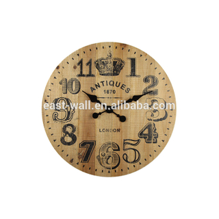 Hight Quality Art Simple Custom Wood Retro Digital Table Decorative Wall Clock