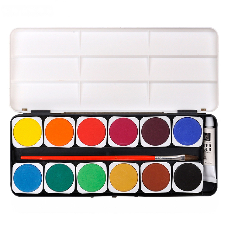 24 Colour Watercolour Tablet Set Φ30x4mm