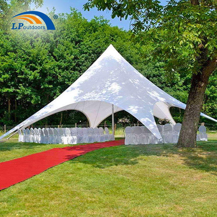 30 Seats White Waterproof PVC Canopy Outdoor Banquet Star Shade Tent For Wedding Party-1