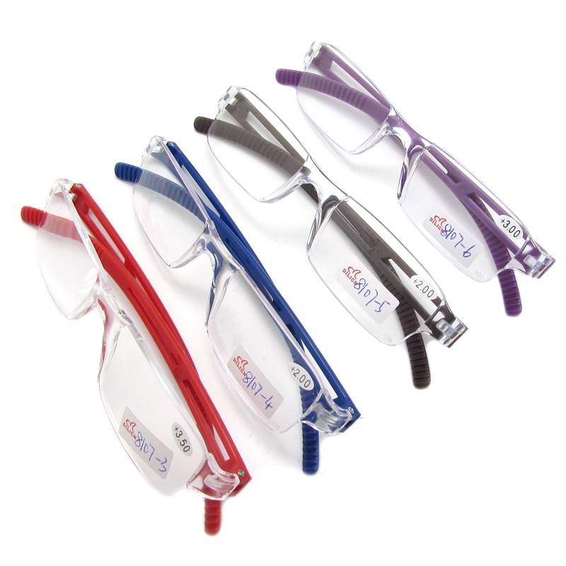 PC rimless reading glasses one piece readers rectangle ultra-transparent lens eyewear frame