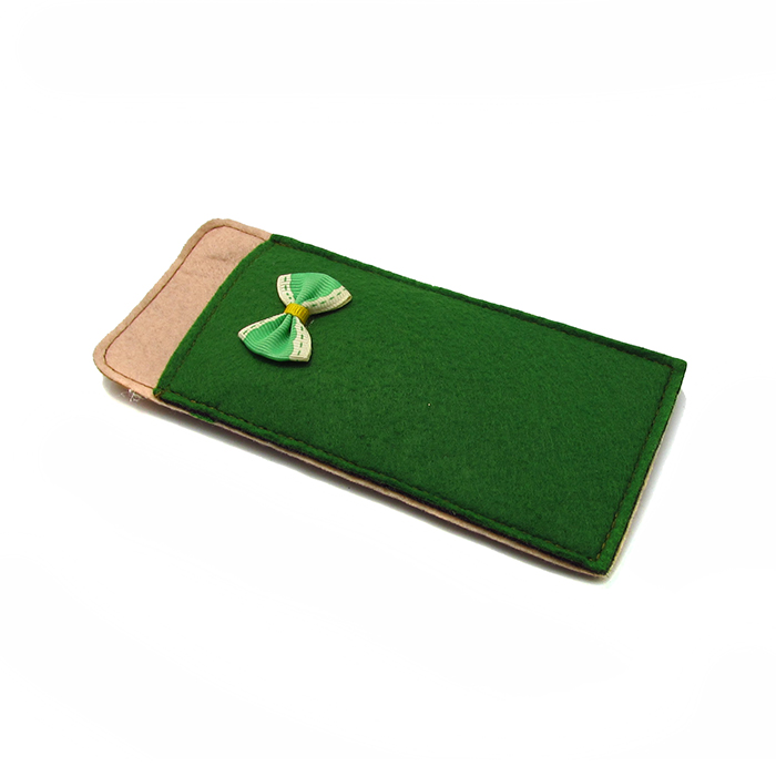 Soft felt pouch case for adult reading glasses bag with strap