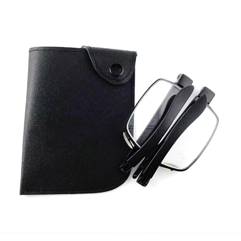 Foldable reading glasses with pouch
