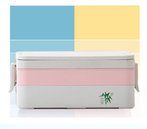 New Promotion Gift Bamboo Fiber Biodegradable Plastic Bento Lunch Box With Lid Knife Cutlery