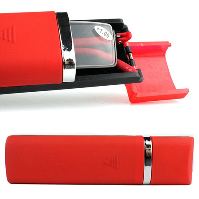 Metal half-frame reading glasses with case