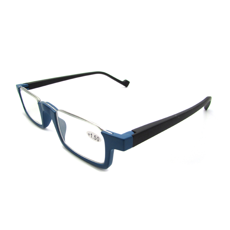 Mens half frame reading glasses spring hinge readers for men 