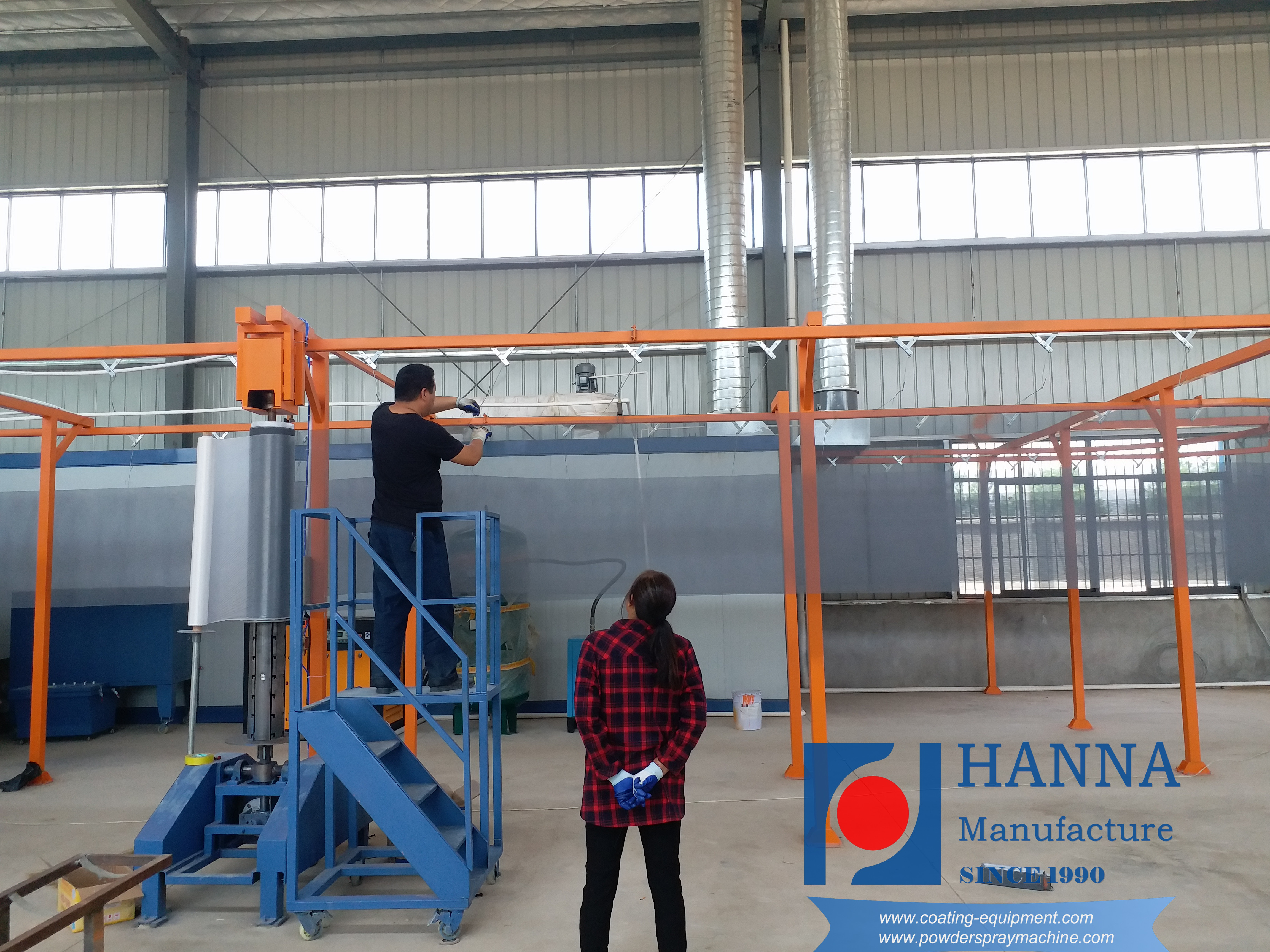 steel screen spray powder coating system